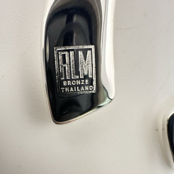 Robert Lee Morris RLM Necklace Wishbone Modernist White Bronze Pendant QVC - Picture 9 of 12